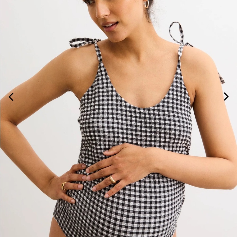 Hatch Monochrome Checkered One Piece Swimsuit